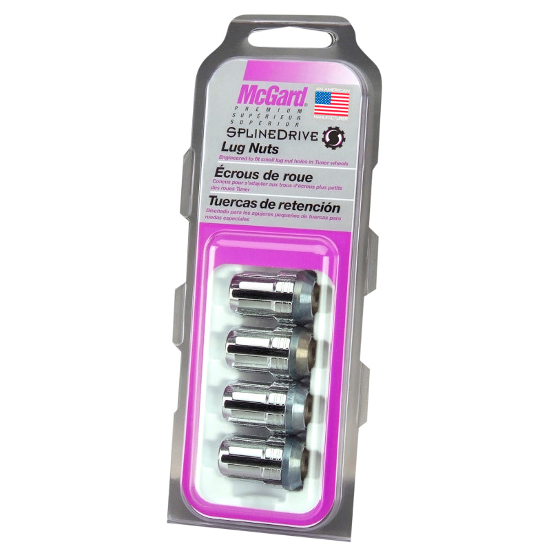 McGard SplineDrive Lug Nut (Cone Seat) M12X1.5 / 1.24in. Length (4-Pack) - Chrome (Req. Tool) -  Shop now at Performance Car Parts