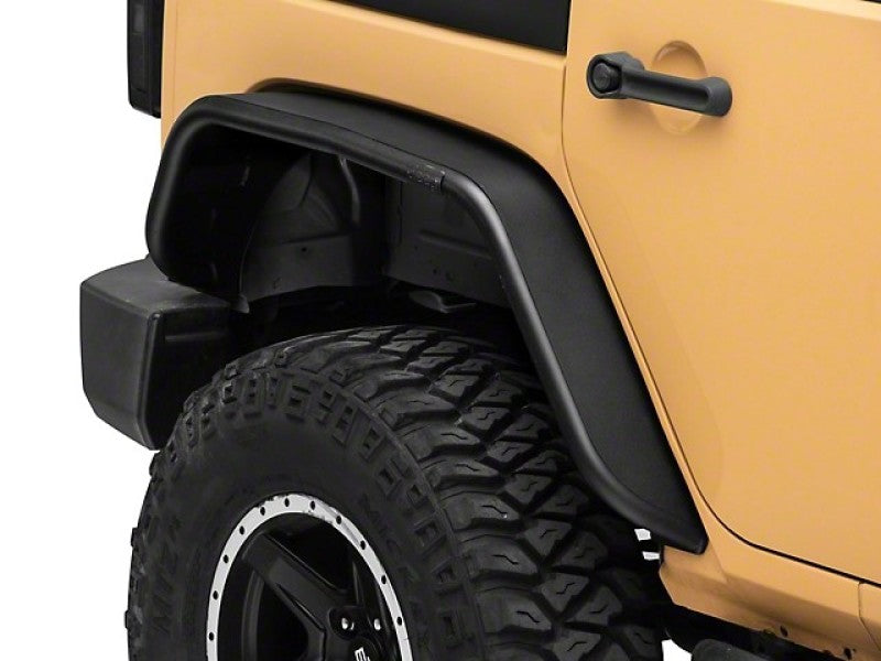 Officially Licensed Jeep 07-18 Jeep Wrangler JK Tubular Fender Flares w/ Jeep Logo- Rear -  Shop now at Performance Car Parts