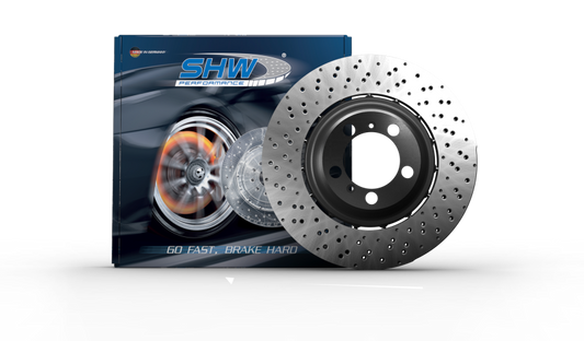 SHW 14-19 Porsche 911 Turbo 3.8L w/o Ceramics Right Rear Drilled-Dimpled LW Brake Rotor(99135240803)