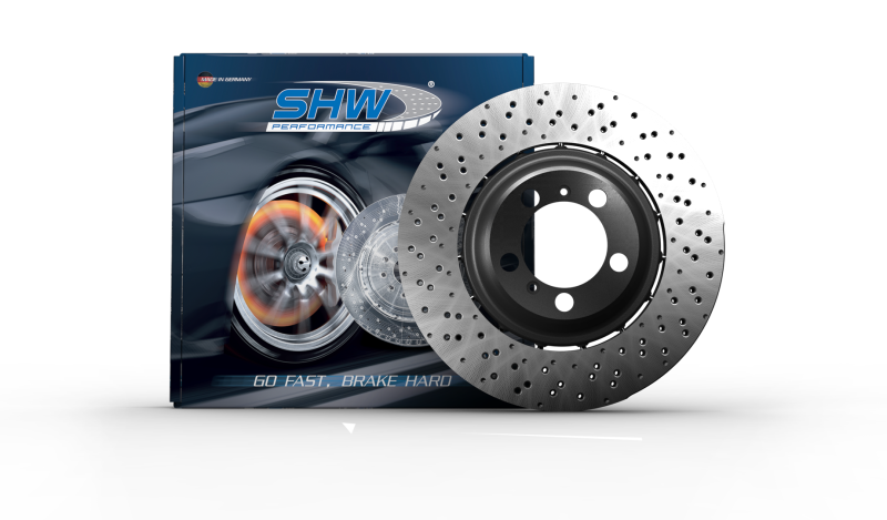 SHW 20-21 Porsche 718 Cayman GT4 4.0L Right Front Drill-Dimp Lightweight Brake Rotor (98135140681) -  Shop now at Performance Car Parts