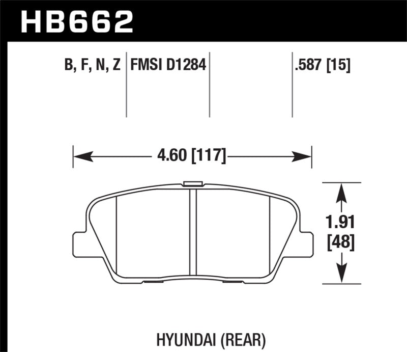Hawk 10 Hyundai Genesis Coupe (w/o Brembo Breaks) Performance Ceramic Street 15mm Rear Brake Pads -  Shop now at Performance Car Parts