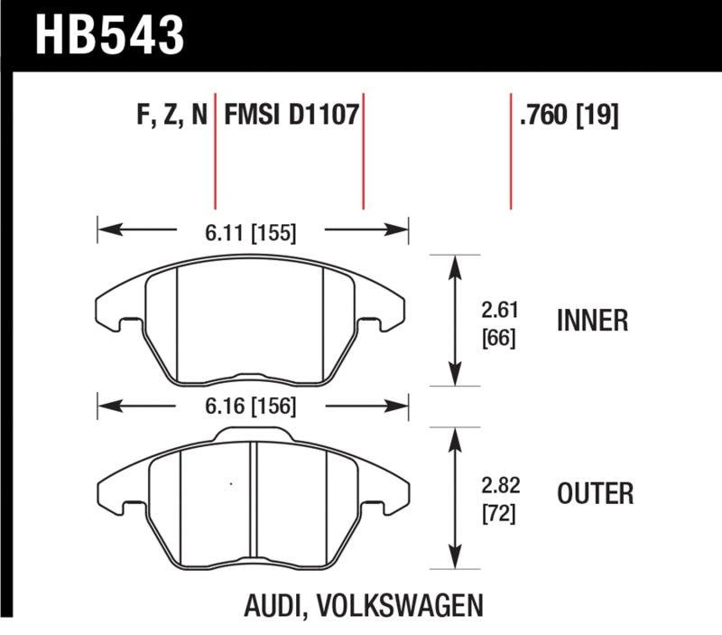 Hawk 06-11 Audi A3 2.0L Base Front ER-1 Brake Pads -  Shop now at Performance Car Parts