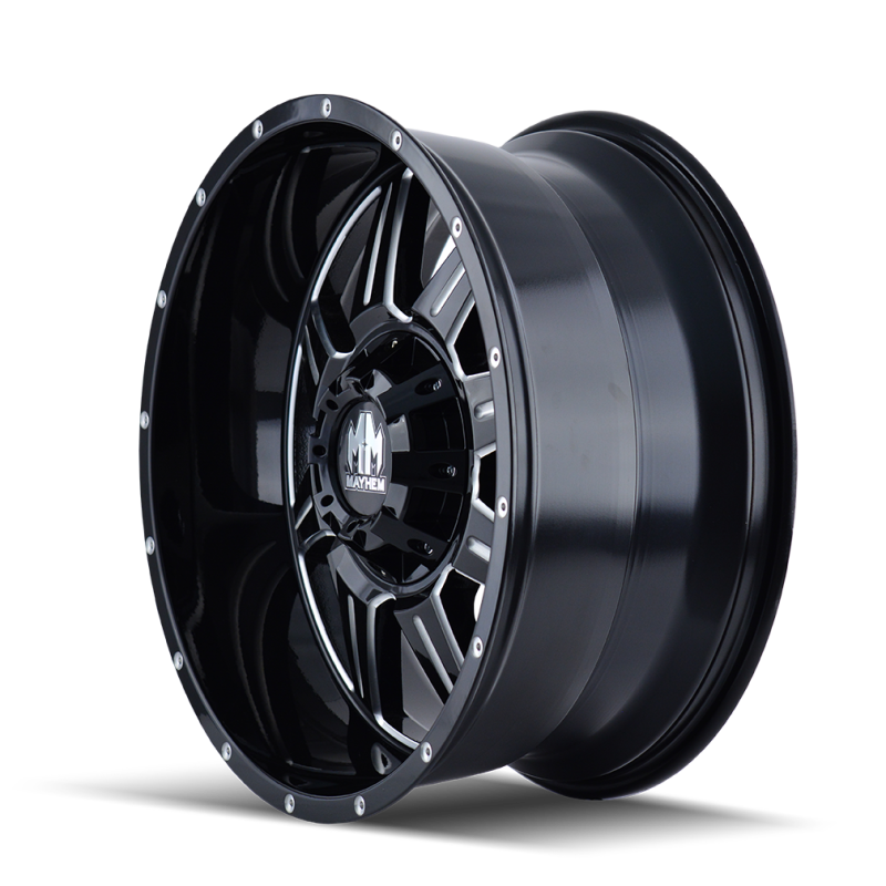 Mayhem 8100 Monstir 20x9 / 6x120 BP / 0mm Offset / 78.1mm Hub Black w/ Milled Spokes Wheel -  Shop now at Performance Car Parts