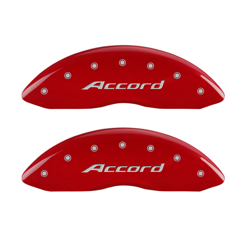 MGP 4 Caliper Covers Engraved Front Accord Engraved Rear Accord Red finish silver ch -  Shop now at Performance Car Parts