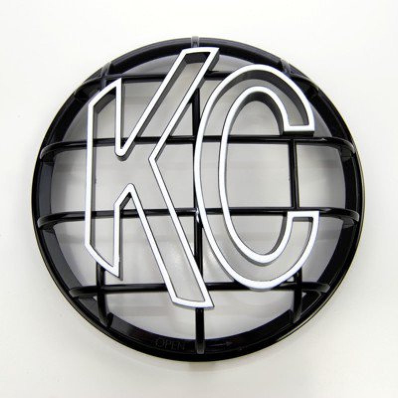 KC HiLiTES 6in. Round ABS Stone Guard for Apollo Lights (Single) - Black w/White KC Logo -  Shop now at Performance Car Parts
