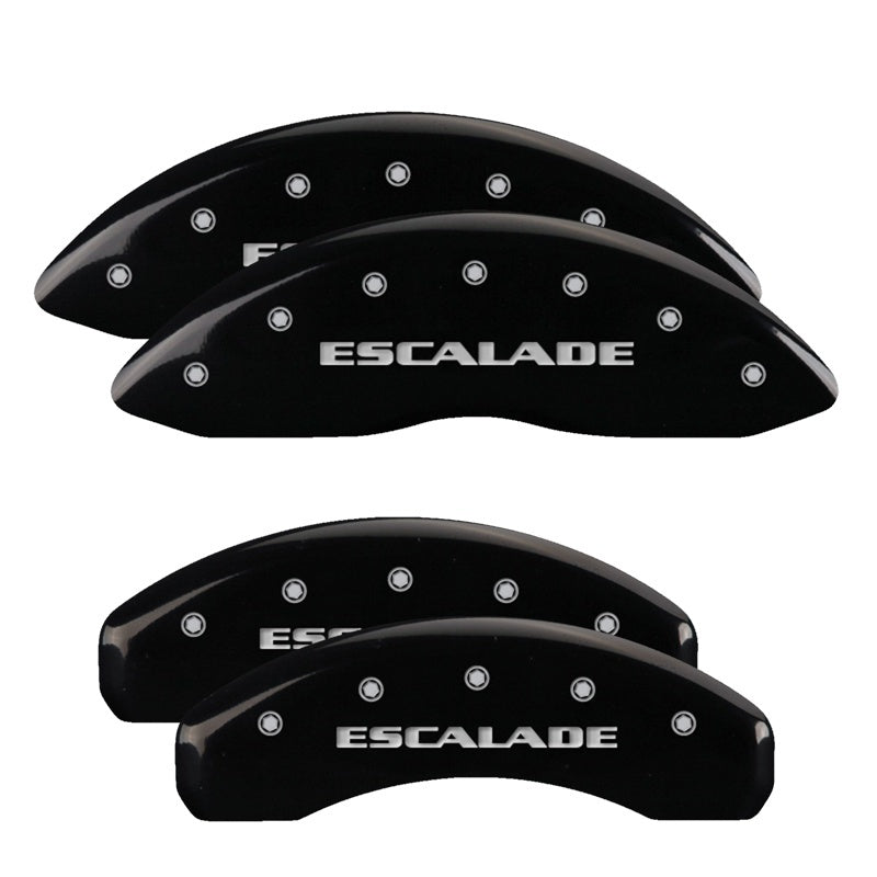 MGP 4 Caliper Covers Engraved Front & Rear Escalade Black finish silver ch -  Shop now at Performance Car Parts