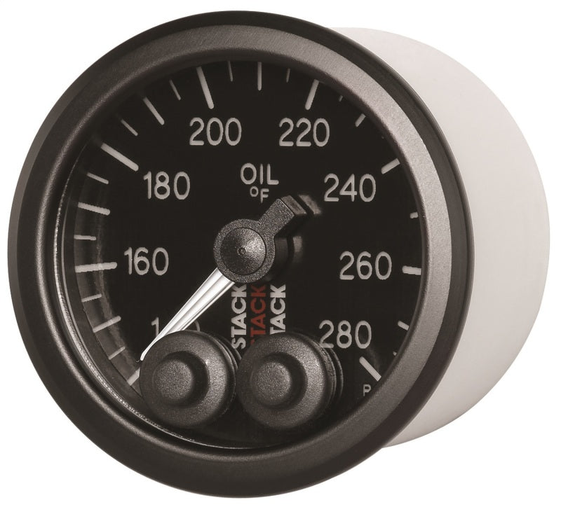 Autometer Stack Instruments 52mm 140-280 Deg F 1/8in NPTF Male Pro Control Oil Temp Gauge - Black -  Shop now at Performance Car Parts