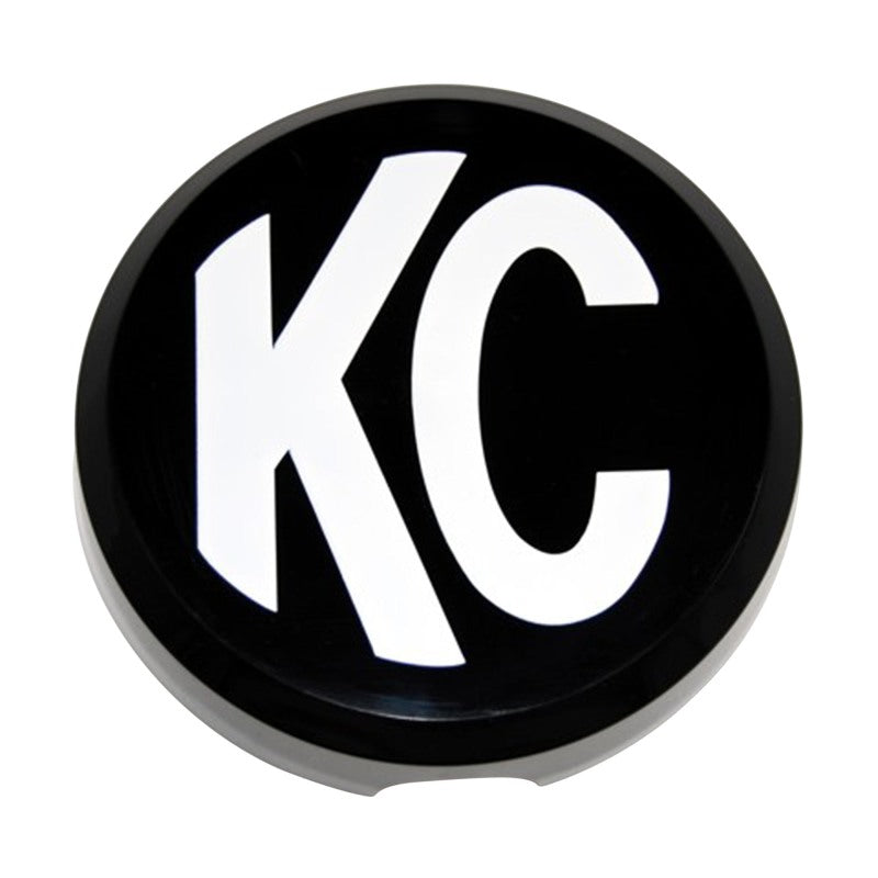 KC HiLiTES 6in. Round Hard Cover for Daylighter/SlimLite/Pro-Sport (Single) - Black w/White KC Logo -  Shop now at Performance Car Parts