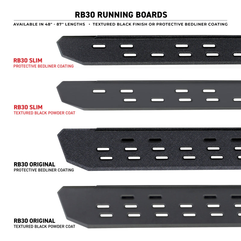 Go Rhino RB30 Slim Line Running Boards 57in. - Tex. Blk (Boards ONLY/Req. Mounting Brackets) -  Shop now at Performance Car Parts