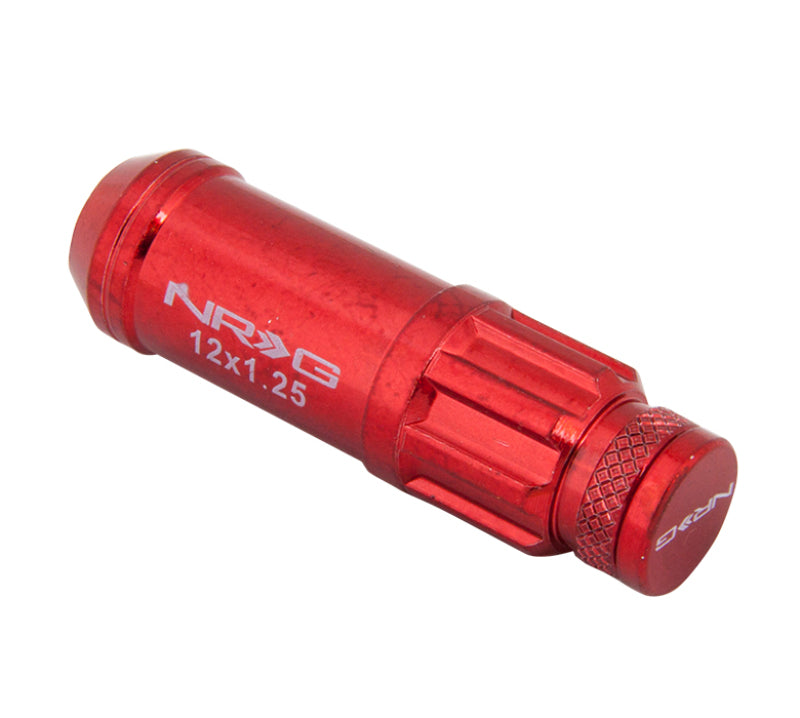 NRG 700 Series M12 X 1.25 Steel Lug Nut w/Dust Cap Cover Set 21 Pc w/Locks & Lock Socket - Red -  Shop now at Performance Car Parts