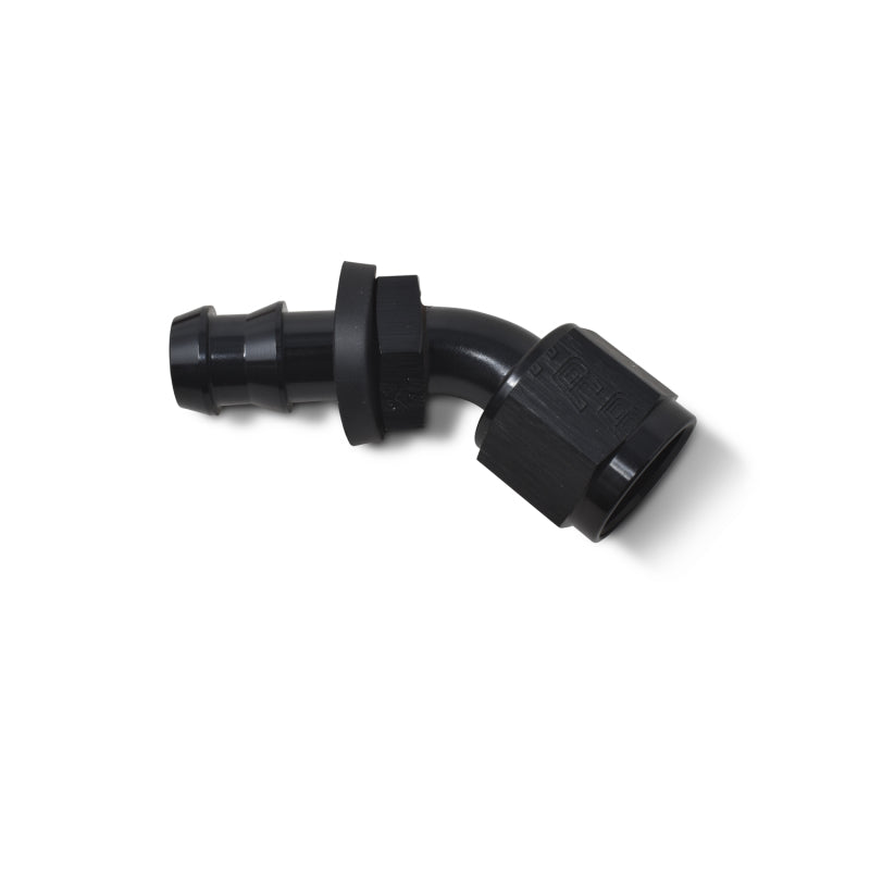 Russell Performance -10 AN Twist-Lok 45 Degree Hose End (Black) -  Shop now at Performance Car Parts