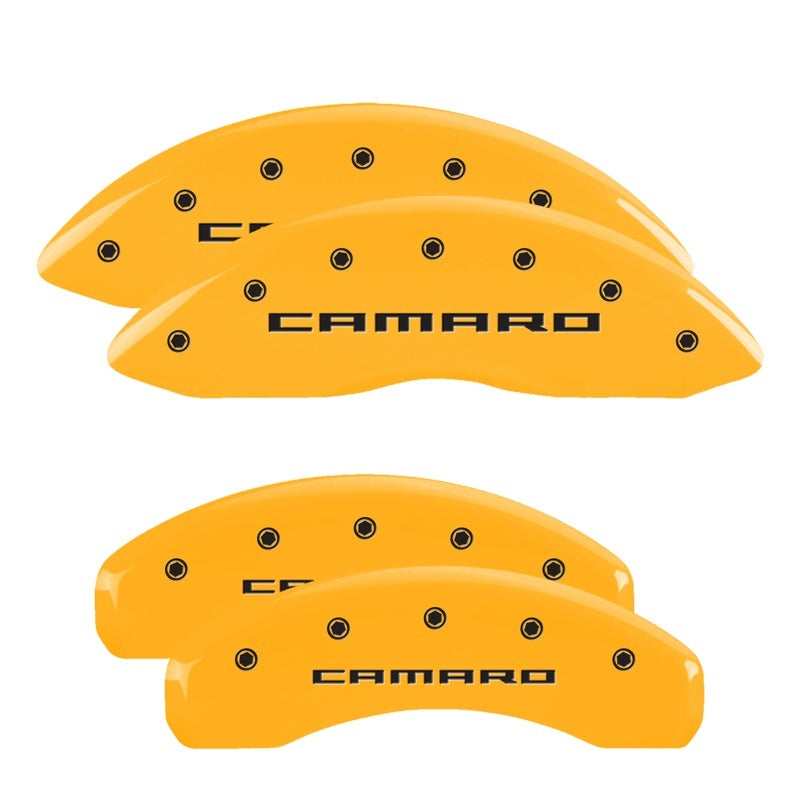 MGP 4 Caliper Covers Engraved Front & Rear Gen 5/Camaro Yellow finish black ch -  Shop now at Performance Car Parts