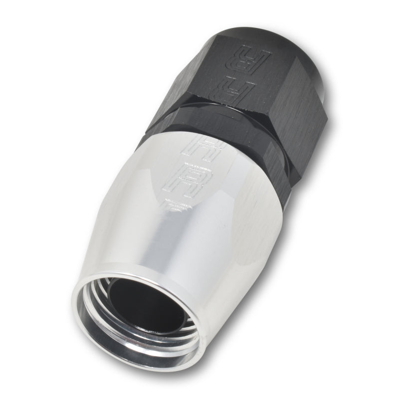 Russell Performance -6 AN Black/Silver Straight Full Flow Hose End -  Shop now at Performance Car Parts