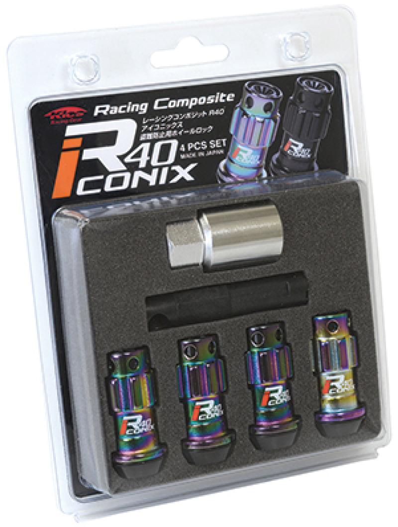 Project Kics 12X1.50 R40 Iconix Neochrome Lug Nut Lock Set - 4 -  Shop now at Performance Car Parts