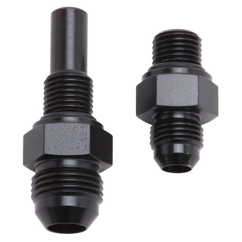 Russell Performance -6 AN to 4L80 Transmission Ports Adapter Fittings (Qty 2) - Black Zinc -  Shop now at Performance Car Parts