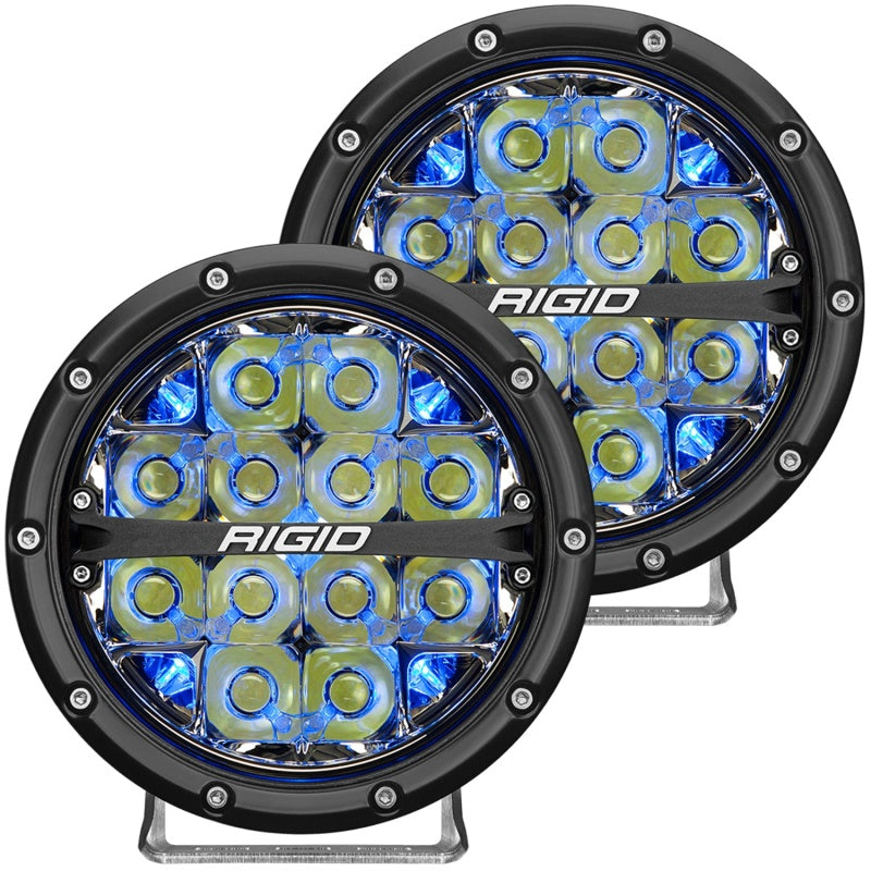 Rigid Industries 360-Series 6in LED Off-Road Drive Beam - Blue Backlight (Pair) -  Shop now at Performance Car Parts