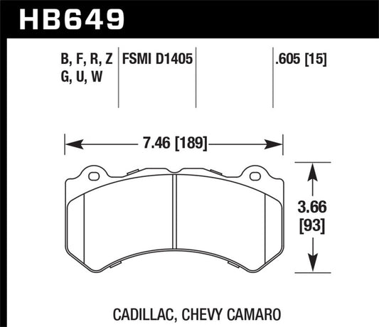 Hawk 14-18 Chevrolet Corvette Front ER-1 Brake Pad Set (J56 brake package)