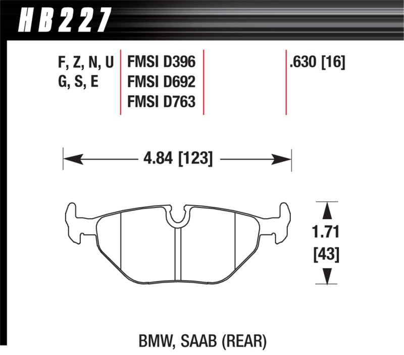 Hawk 1992-1998 BMW 318i HPS 5.0 Rear Brake Pads -  Shop now at Performance Car Parts