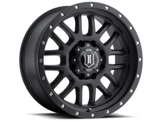 ICON Alpha 20x9 8x6.5 19mm Offset 5.75in BS 125.2mm Bore Satin Black Wheel