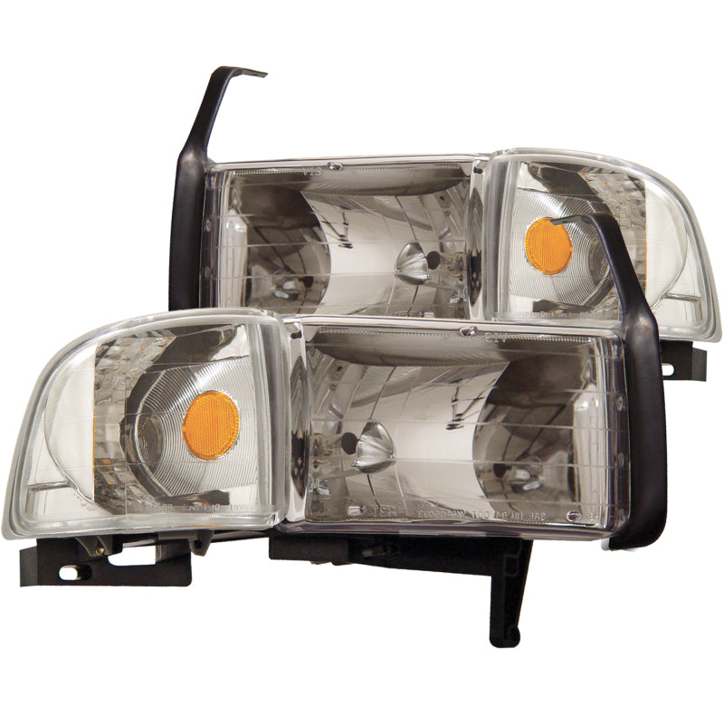 ANZO 1994-2001 Dodge Ram Crystal Headlights Chrome -  Shop now at Performance Car Parts