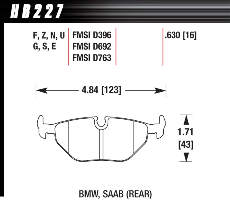 Hawk 92-95 BMW 325iS HT-10 Race Rear Brake Pads -  Shop now at Performance Car Parts